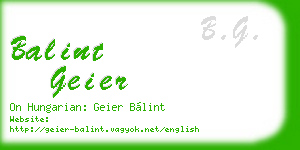 balint geier business card